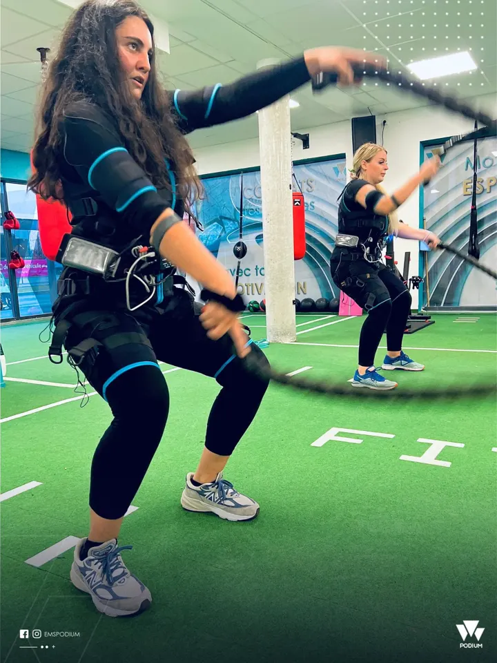 Battle rope en combinaison EMS